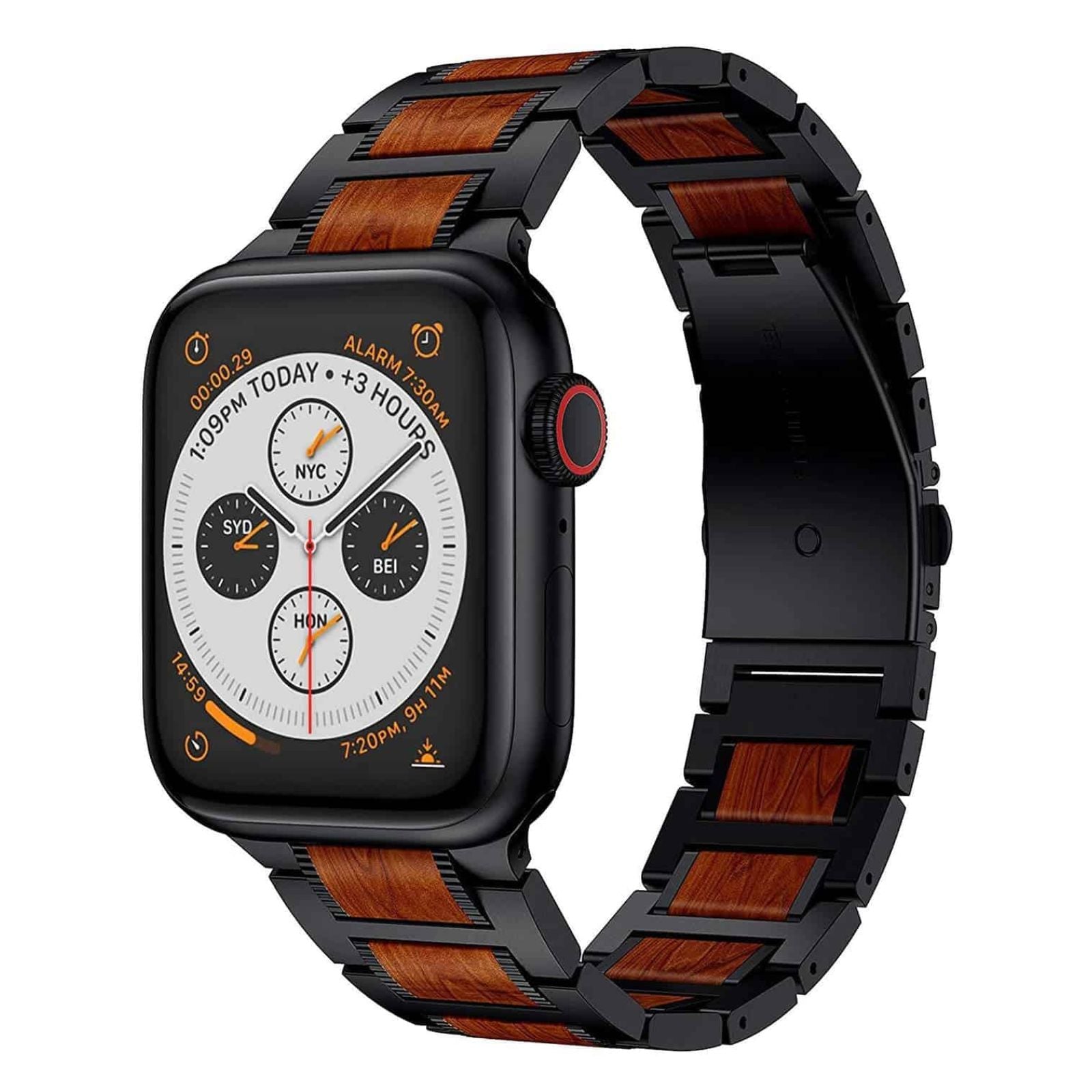 Paris Legacy - Apple Watch Band - Jet Black / Royal Crimson #color_black