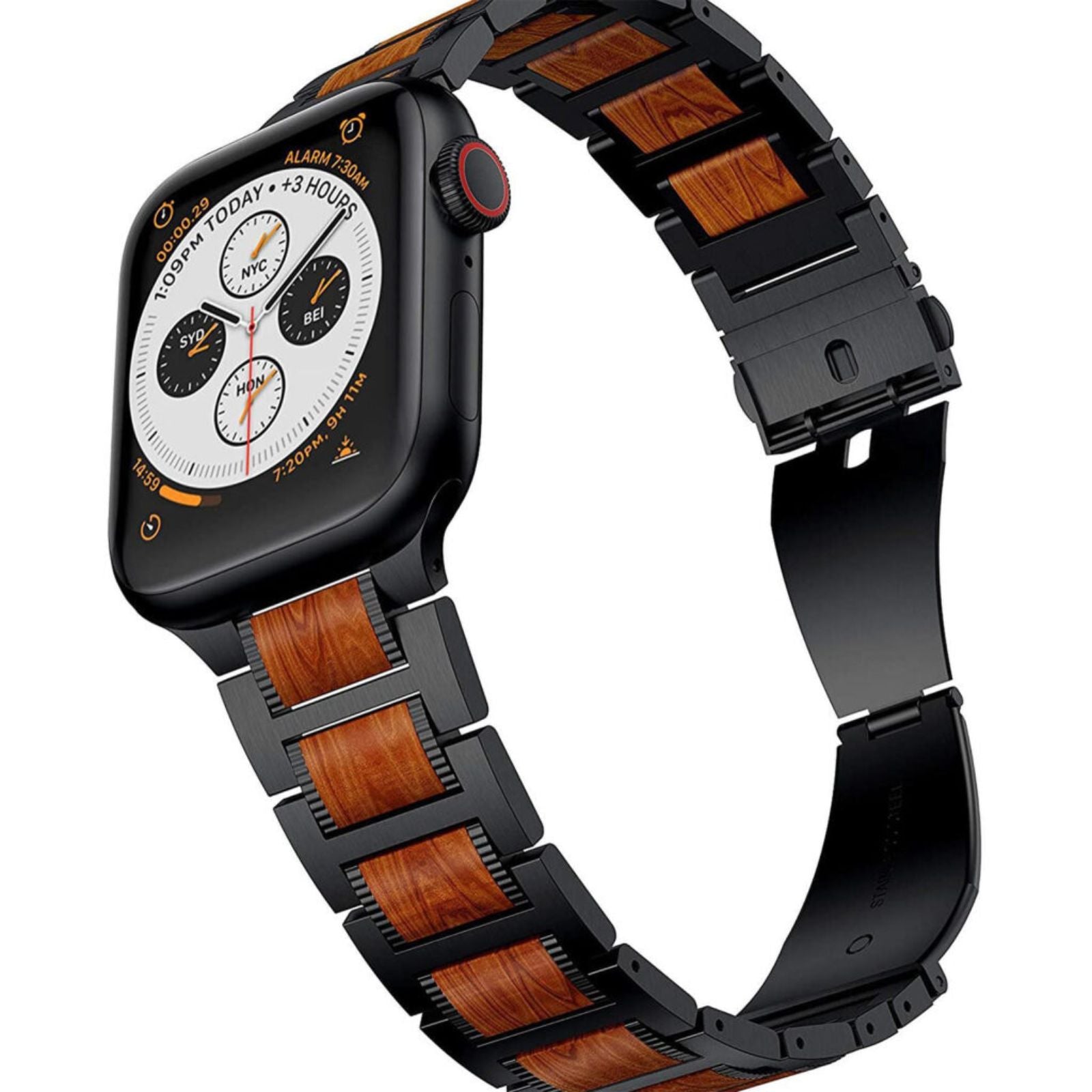 Paris Legacy - Apple Watch Band - Black / Royal Crimson #color_Black