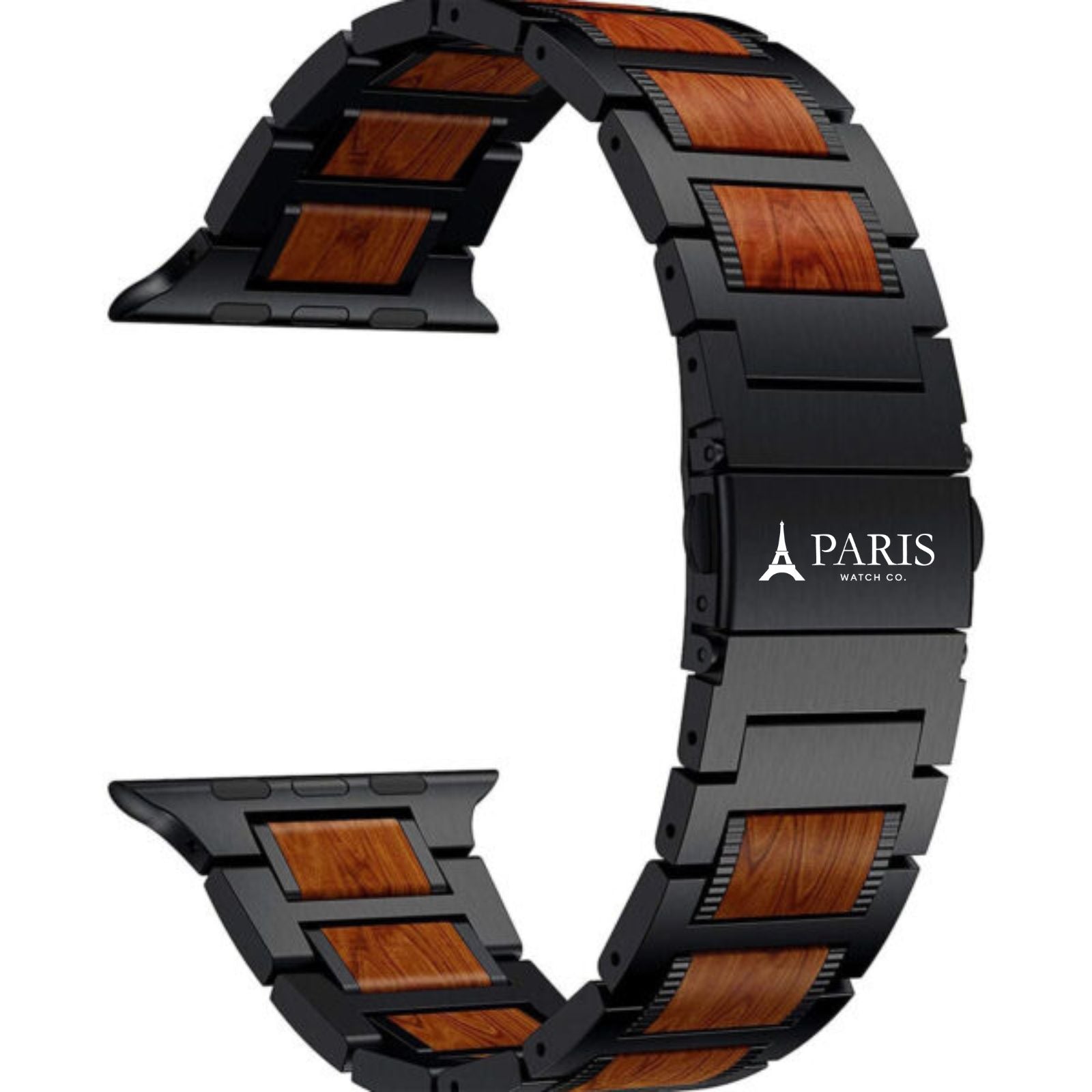 Paris Legacy - Apple Watch Band - Jet Black / Royal Crimson #color_black